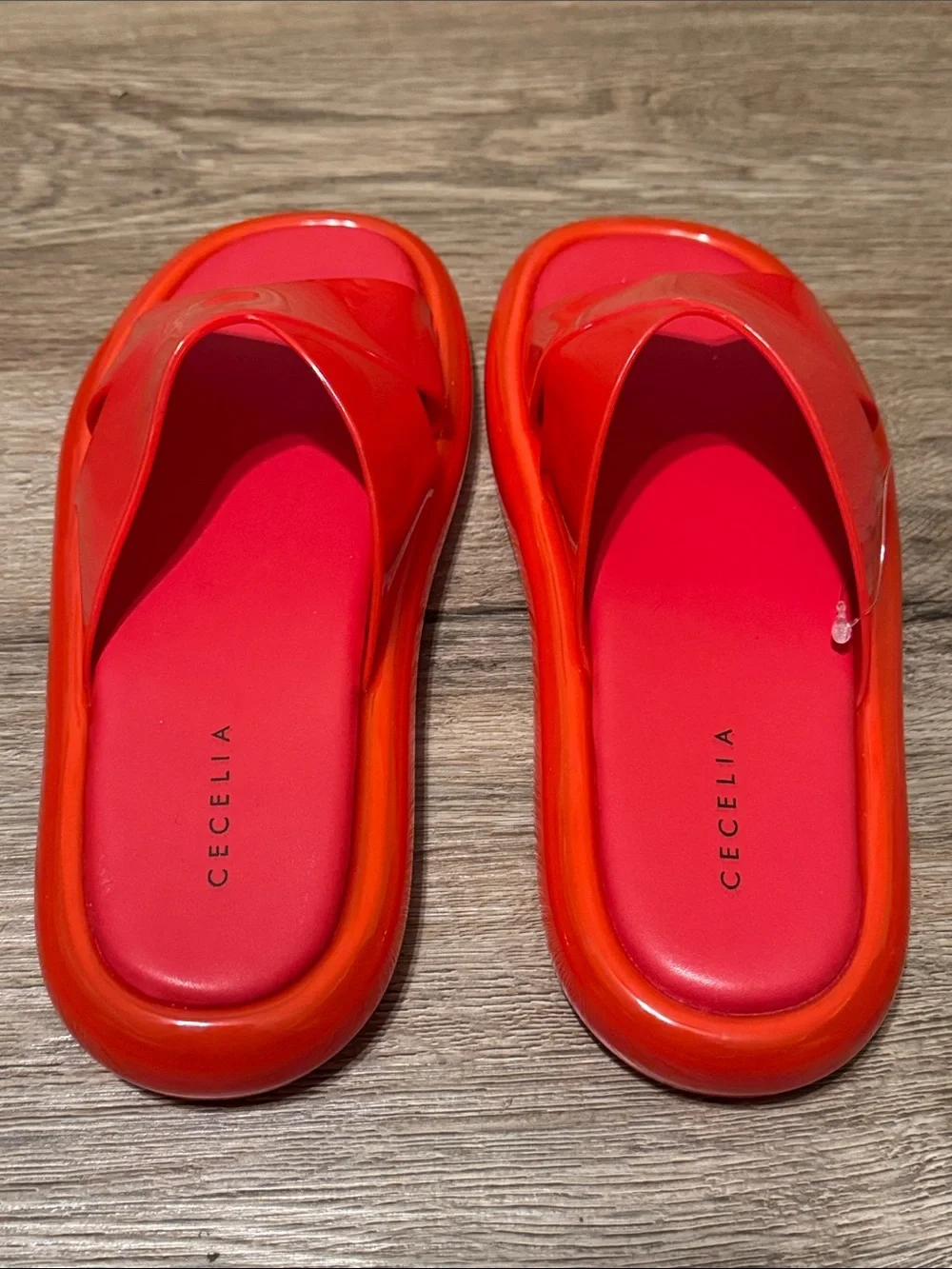 Cecelia New York Bright Red Skip Sandals - Casual Slide Size 9